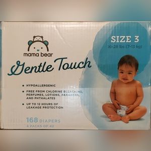 Mama Bear Gentle Touch Diapers - Size 3 (16-28lbs) 4 Pack 168